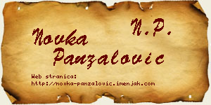 Novka Panzalović vizit kartica